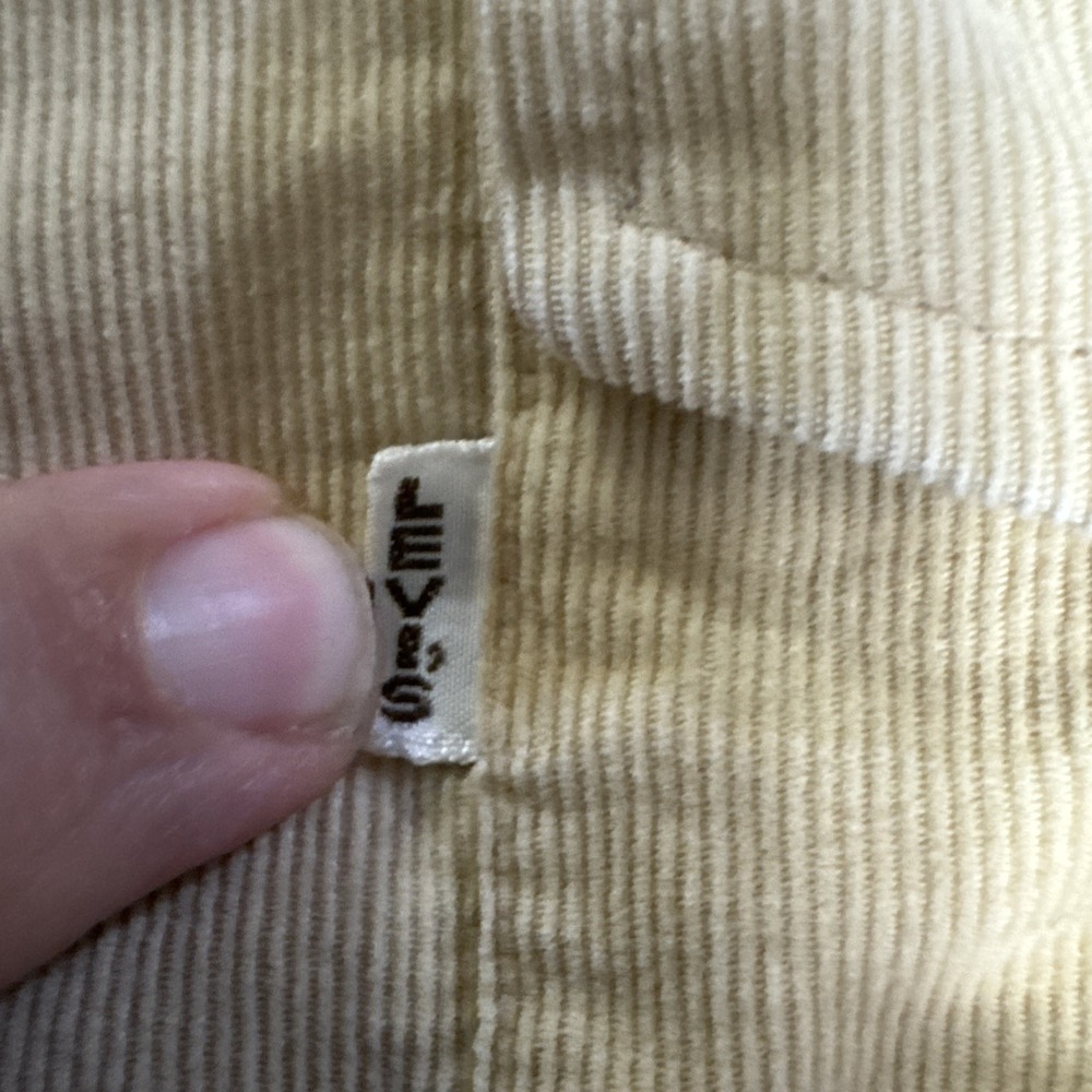 Vintage Levis Button Up Shirt Large Tan Corduroy Big E For Men 70s 80s - Picture 4 of 15